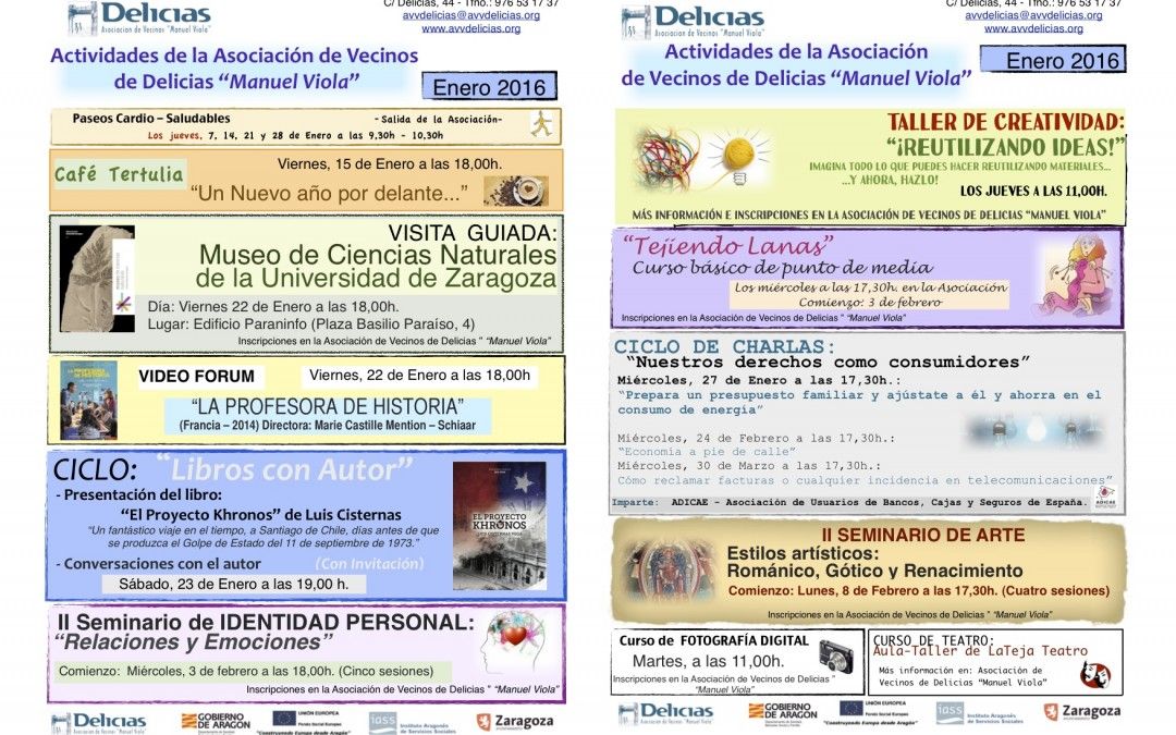 Hoja de actividades Enero 2016