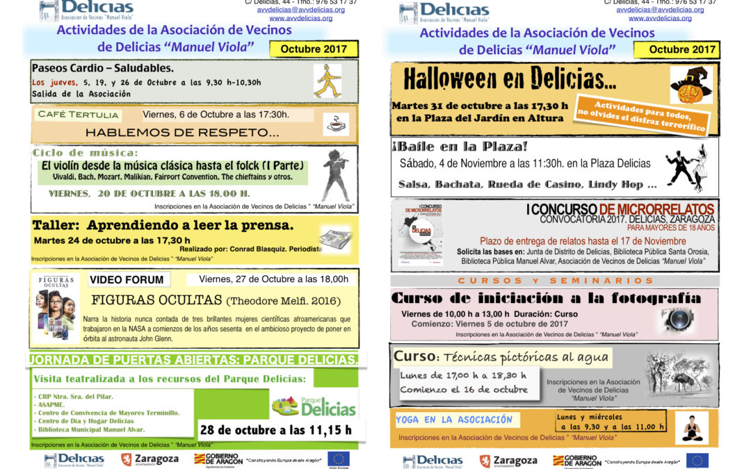 Actividades de la Asociación: Octubre 2017.