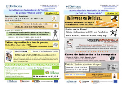 Actividades de la Asociación: Octubre 2017.