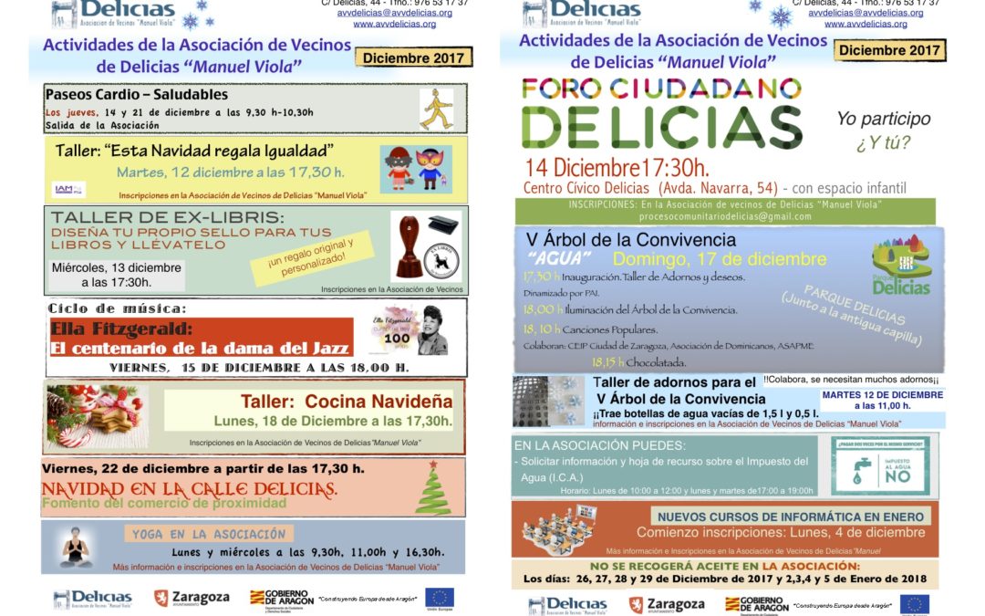 ACTIVIDADES DICIEMBRE 2017