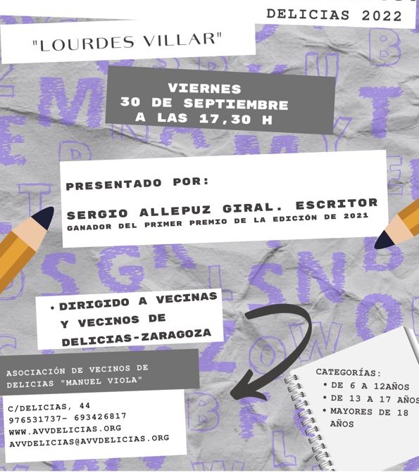 Presentación V Edición del Concurso de Microrrelatos Delicias 2022