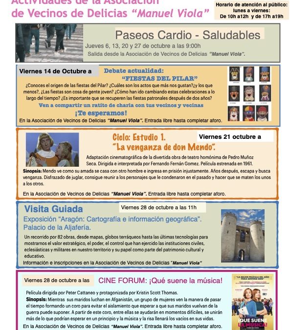 Hoja de Actividades Octubre 2022