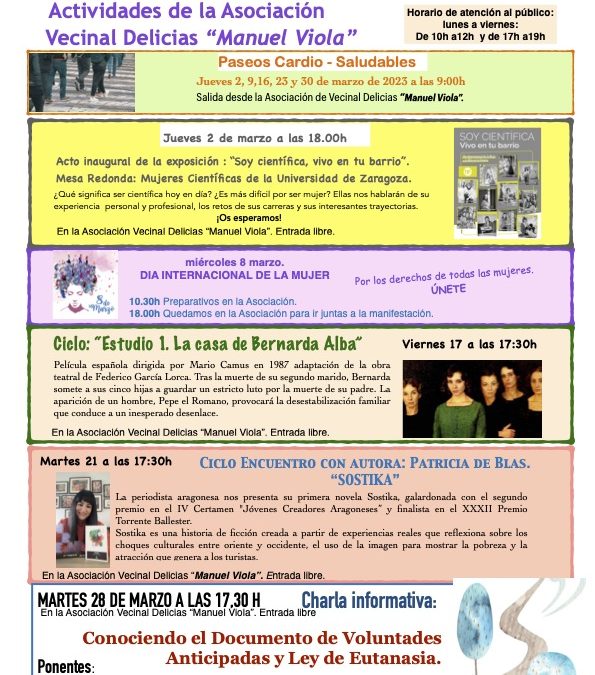 HOJA ACTIVIDADES MARZO 2023