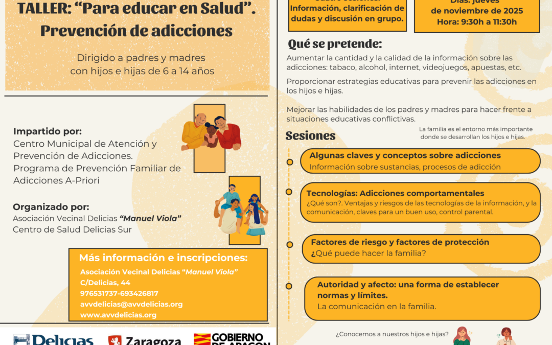 TALLER: Educar en Salud, prevención de adicciones.