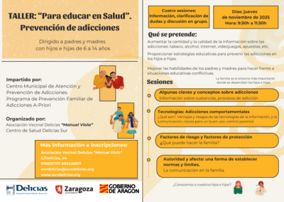 TALLER: Educar en Salud, prevención de adicciones.