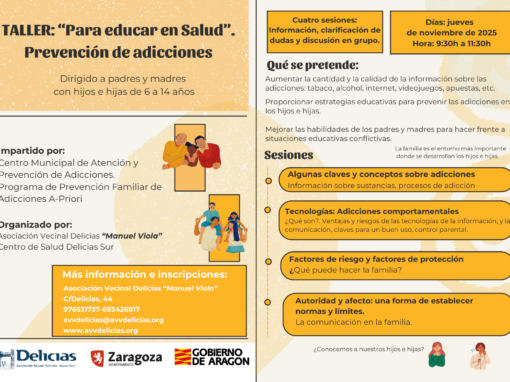 TALLER: Educar en Salud, prevención de adicciones.
