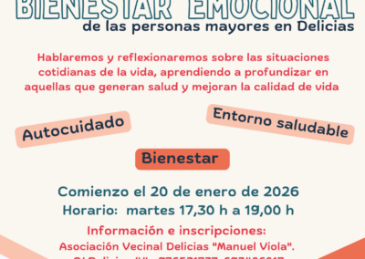 Nuevo Curso: Salud y Bienestar, para personas mayores