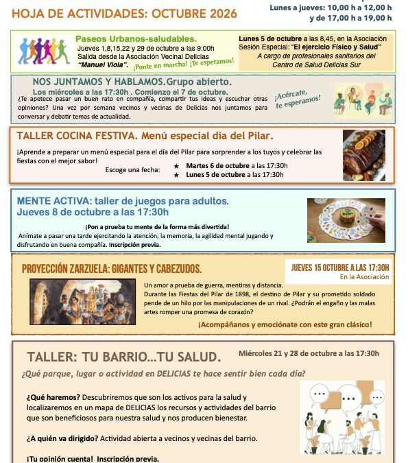 Hoja de Actividades: OCTUBRE 2026